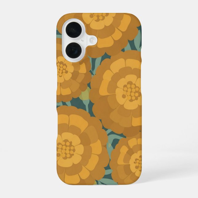 Vintage gruppierte Ringelblumen iPhone 16 Hülle (Rückseite)