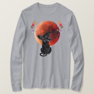 Vintage Grusel Halloween 2025 Vollmond Schwarze Ka T-Shirt