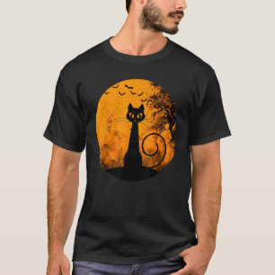 Vintage Grusel Halloween Schwarz Katzen Kostüm Ret T-Shirt