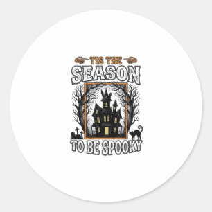 Vintage Grusel-Saison Spukhaus Halloween-Design Runder Aufkleber