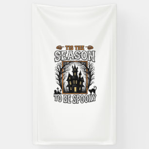 Vintage Gruselige Jahreszeit Gespensterhaus Hallow Banner