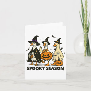 Vintage Gruselige Jahreszeit Halloween-Geist Gans Karte