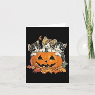 Vintage Gruselige Katze Halloween Schwarzes Kätzch Karte