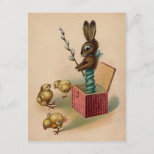 Vintage gruselige Osterpostkarte Postkarte