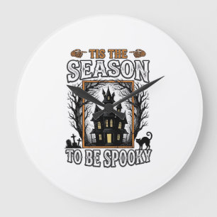 Vintage Gruselige Saison Spukhaus Halloween-Design Große Wanduhr