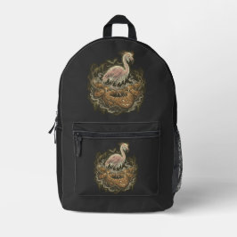 Vintage gruseliger Flamingo Halloween-Design Bedruckter Rucksack