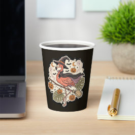 Vintage gruseliger Flamingo Halloween-Design Pappbecher