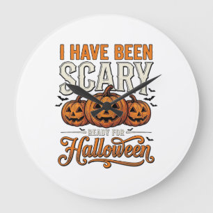 Vintage-gruseliger-Halloween-Kürbis-Shirt-Entwurf_ Große Wanduhr
