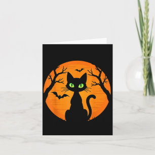 Vintage gruseliger Halloween-Schwarze-Katze-Kostüm Karte