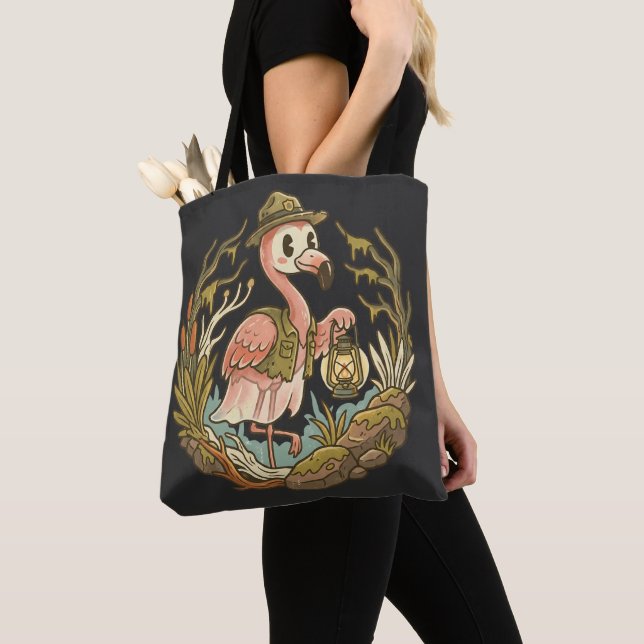 Vintage gruseliges Sumpf-Flamingo-Design (Von Nahem)