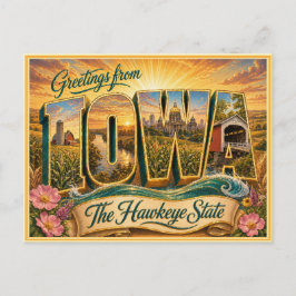 Vintage Gruß aus Iowa von einer Postkarte