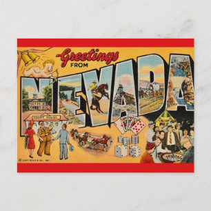 Vintage-Gruß aus Nevada Postkarte