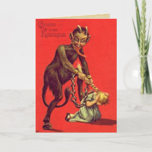 Vintage Gruss Vom Krampus Feiertagskarte