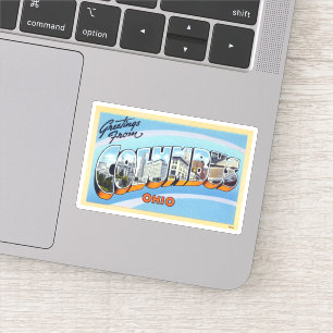 Vintage Gruß von Columbus Ohio Aufkleber