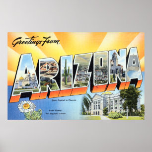 Vintage Grüße aus Arizona Reiseplakat Poster
