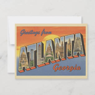 Vintage "Grüße aus Atlanta, Georgien" Postkarte