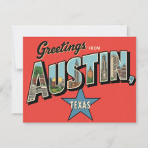 Vintage "Grüße aus Austin, Texas"