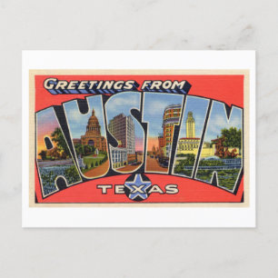 Vintage Grüße aus Austin, Texas Postkarte