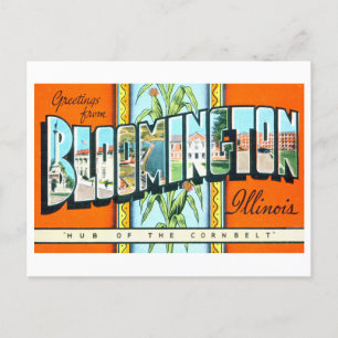 Vintage Grüße aus Bloomington, Illinois Postkarte