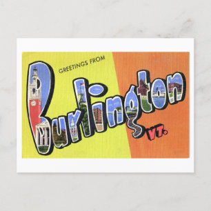 Vintage Grüße aus Burlington, Vermont Postkarte