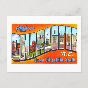 Vintage Grüße aus Charlotte, North Carolina Postkarte