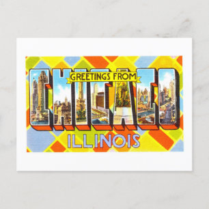 Vintage Grüße aus Chicago, Illinois Postkarte