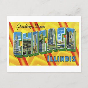 Vintage Grüße aus Chicago, Illinois Postkarte