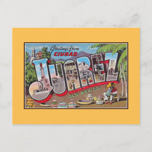 Vintage Grüße aus Ciudad Juarez Alt-Mexiko Postkarte