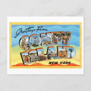Vintage Grüße aus Coney Island, New York Postkarte