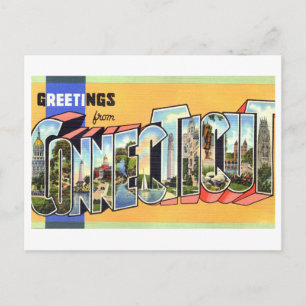 Vintage Grüße aus Connecticut Postkarte
