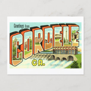 Vintage Grüße aus Cordele, Georgien, Postkarte