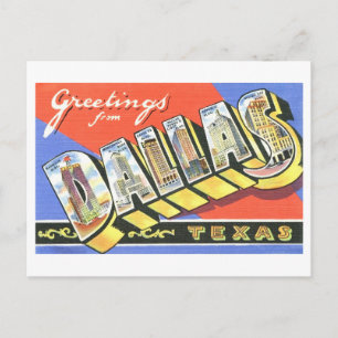 Vintage Grüße aus Dallas, Texas Postkarte