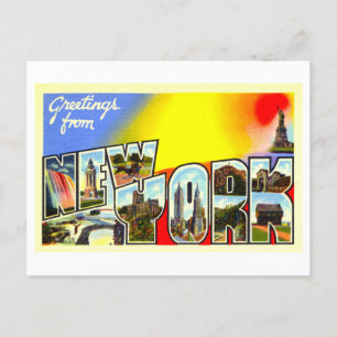 Vintage Grüße aus dem Bundesstaat New York Postkarte