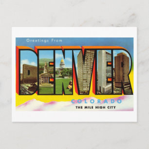 Vintage Grüße aus Denver, Colorado Postkarte