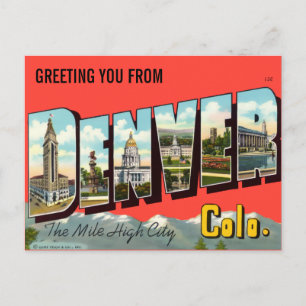 Vintage Grüße aus Denver Colorado Reise Postkarte