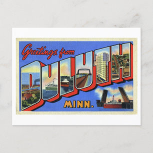 Vintage Grüße aus Duluth, Minnesota Postkarte