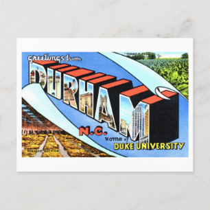 Vintage Grüße aus Durham, North Carolina, Postkarte
