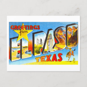 Vintage Grüße aus El Paso, Texas Postkarte