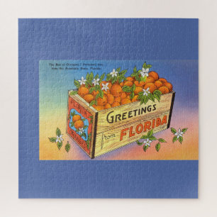Vintage Grüße aus Florida Citrus Frucht Puzzle