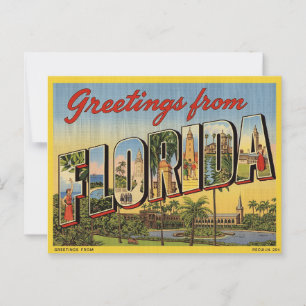 Vintage "Grüße aus Florida" Postkarte