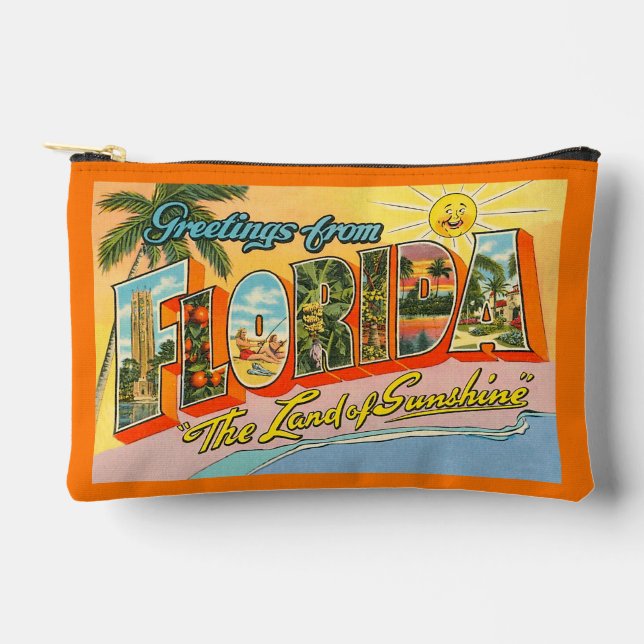 Vintage Grüße aus Florida Zubehörtasche (Vorderseite)