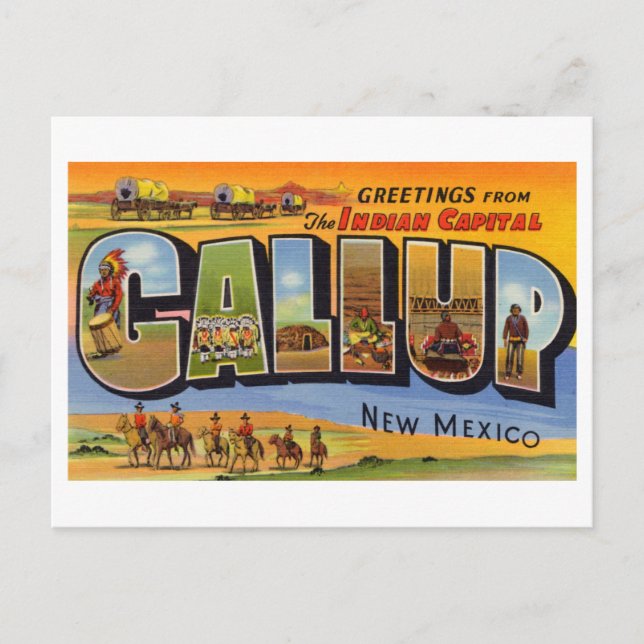 Vintage Grüße aus Gallup, New Mexico Postkarte (Vorderseite)