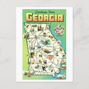 Vintage Grüße aus Georgia-Karte Postkarte