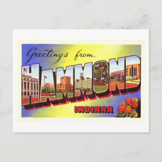 Vintage Grüße aus Hammond, Indiana Postkarte
