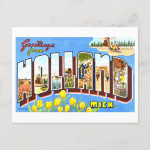 Vintage Grüße aus Holland, Michigan, Postkarte