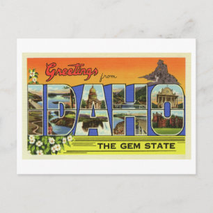 Vintage Grüße aus Idaho Postkarte