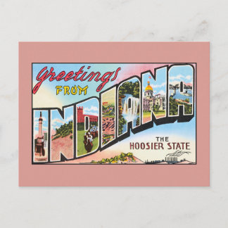 Vintage Grüße aus Indiana Postkarte