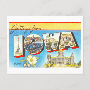 Vintage Grüße aus Iowa Postkarte
