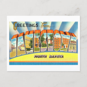 Vintage Grüße aus Jamestown, North Dakota Postkarte