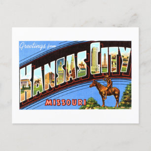 Vintage Grüße aus Kansas City, Missouri, Postkarte
